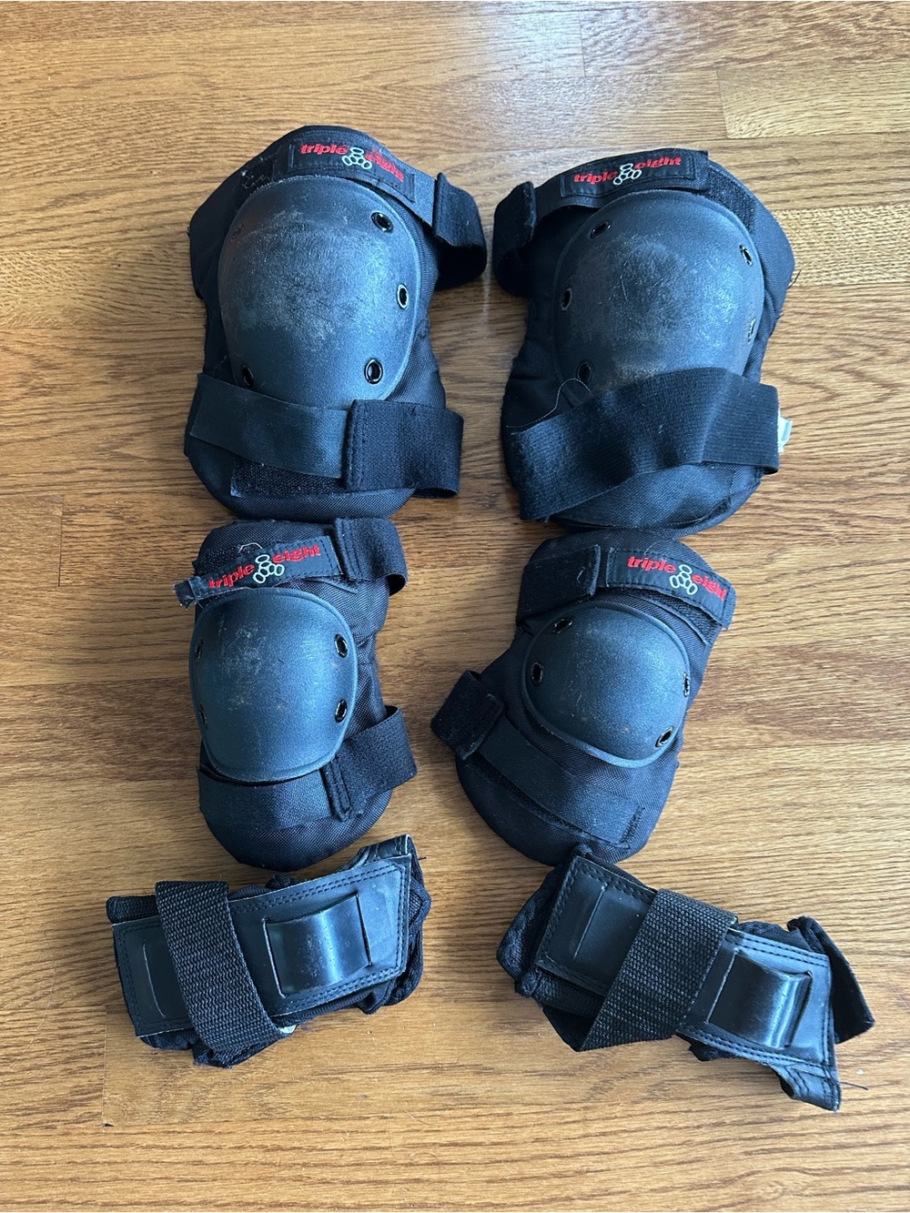 Kids Black Protective Knee and Elbow Pads Set